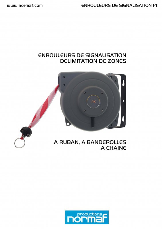 ENROULEURS DE SIGNALISATION DELIMITATION DE ZONES A RUBAN, A BANDEROLLES A CHAINE